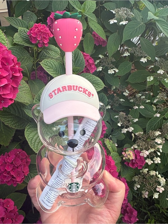 Starbucks Accessories - Starbucks Strawberry Bear Cup - Pink & Clear new in box